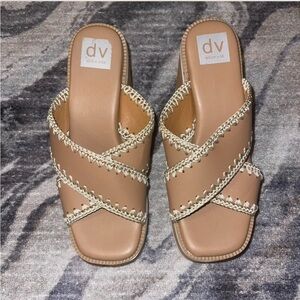 Dolce Vita Beige Women's Sandals with Braided Detail
